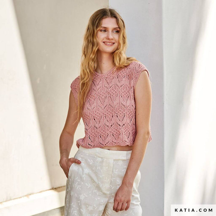Katia Kurzes Stricktop für Damen Strickanleitung - Katia (Heft) Lieblingsgarn
