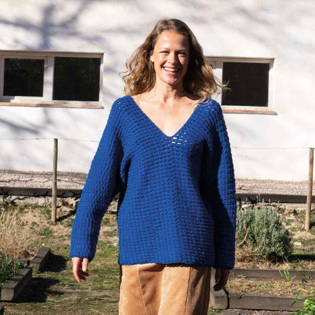 Pullover mit V-Ausschnitt Basic Merino Häkelanleitung - Katia (PDF)