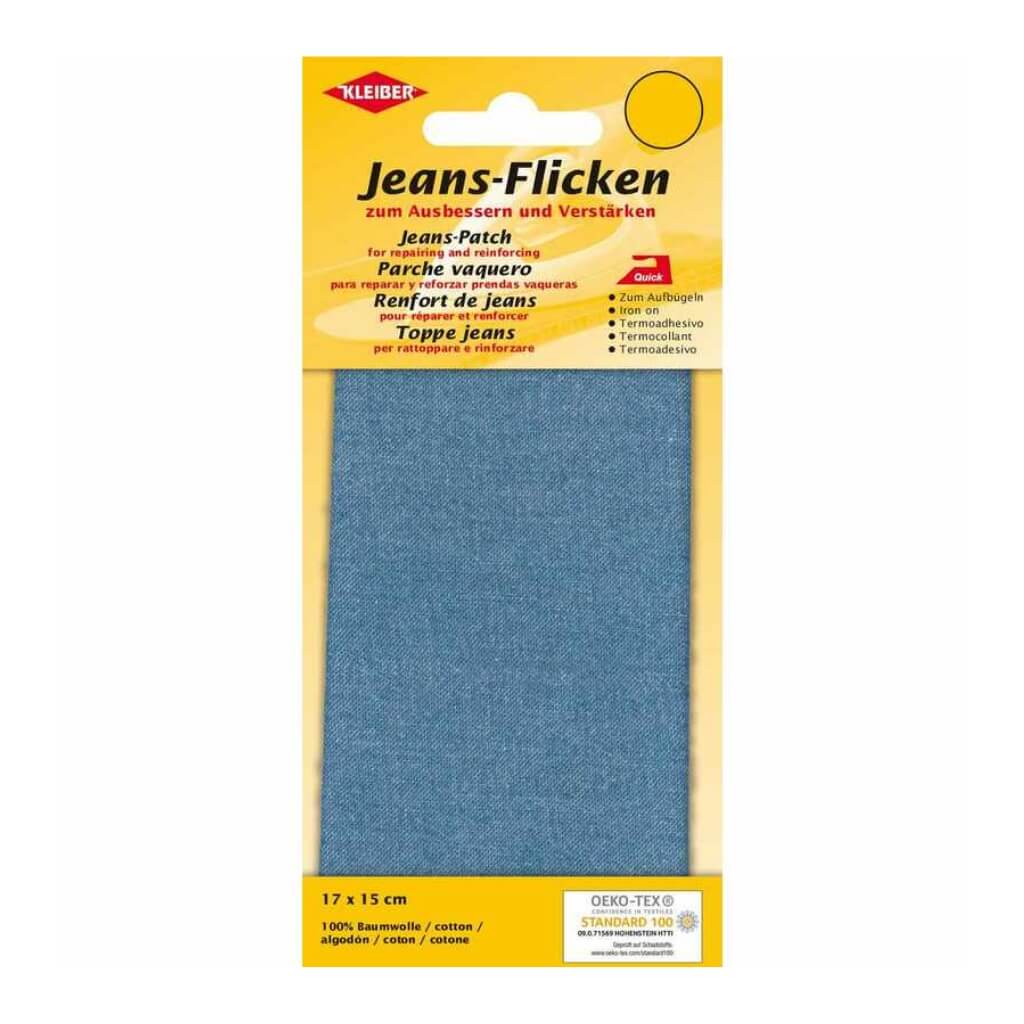 Kleiber Kleiber Jeans-Bügelflicken Hellblau Lieblingsgarn