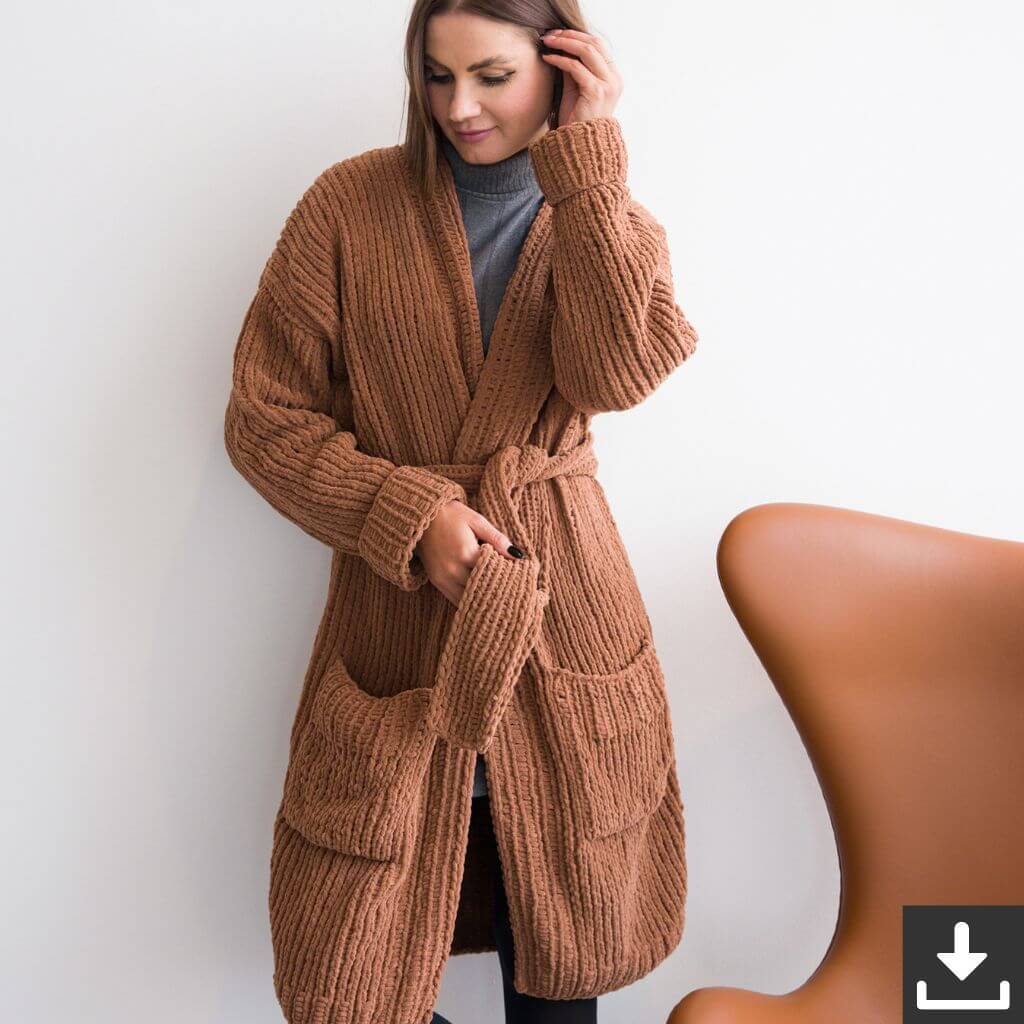 Lana Grossa Pattern Kurzmantel Strickset - Lana Grossa (PDF) Lieblingsgarn