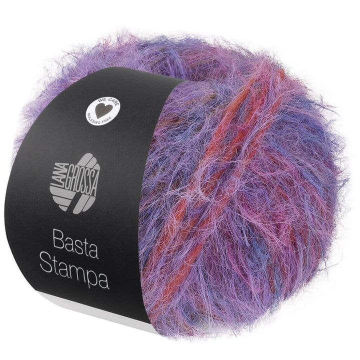 Lana Grossa Basta Stampa, Farbe 205 Lila/Rosa/Rost/Gelb/Blau – Merino und Synthetik bei Lieblingsgarn
