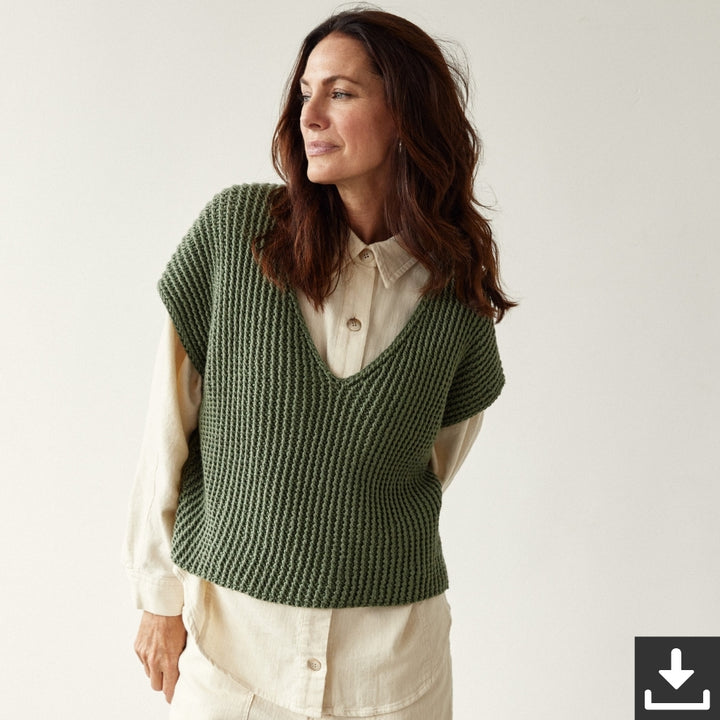 Lana Grossa Pattern V-Ausschnitt Pullunder Strickset - Lana Grossa (PDF) Lieblingsgarn
