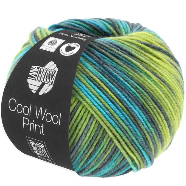 Lana Grossa 784 - Gelbgrün/Türkis/Graugrün/Petrol Lana Grossa Cool Wool Print 50g Lieblingsgarn