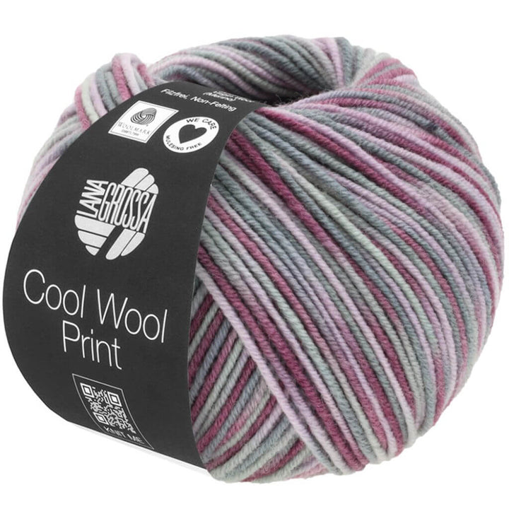 Lana Grossa 815 - Antikviolett/Altrosa/Hell-/Mittelgrau Lana Grossa Cool Wool Print 50g Lieblingsgarn