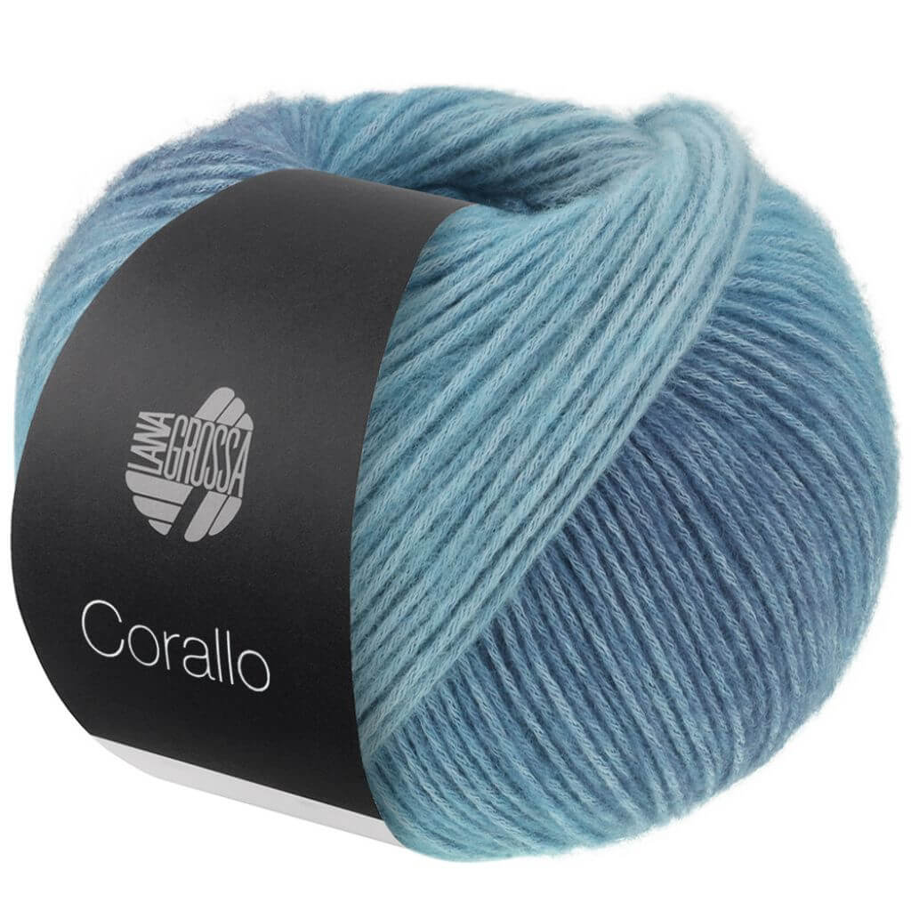 Lana Grossa 7 - Helltürkis/Türkis/ Jeans Lana Grossa Corallo 100g Lieblingsgarn