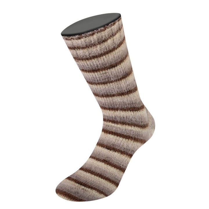 Lana Grossa 103 - Mokka/Graubraun/Beige/Creme Lana Grossa Cosy Socks Soft Stripes Lieblingsgarn