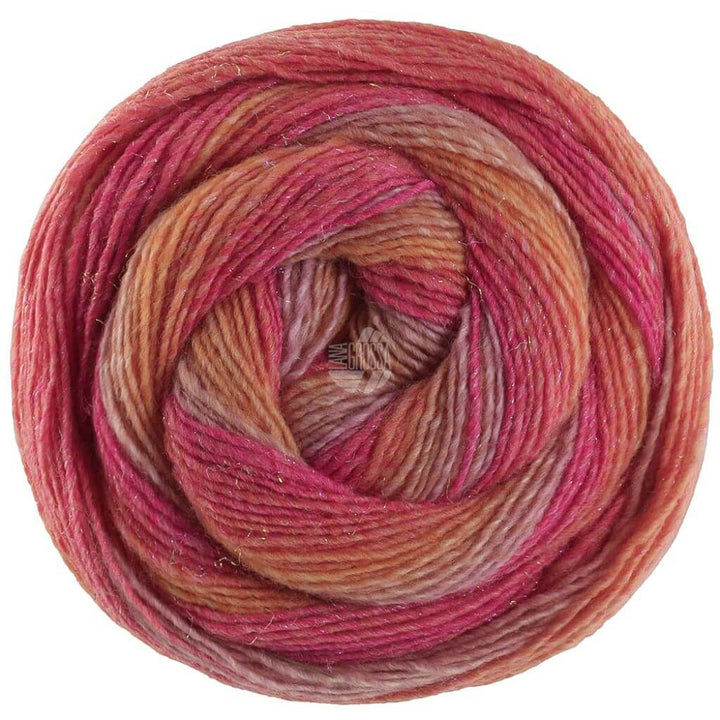 Lana Grossa 4032 - Graulila/Pink/Tomatenrot/Orangegelb Lana Grossa Gomitolo Gala Lieblingsgarn