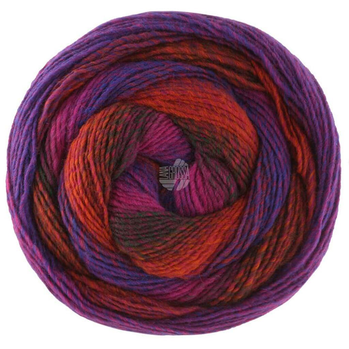 Lana Grossa 459 - Rotviolett/Purpur/Schwarzgrün/Terrakotta/ Blauviolett Lana Grossa Gomitolo Versione - Bobbel Wolle Lieblingsgarn