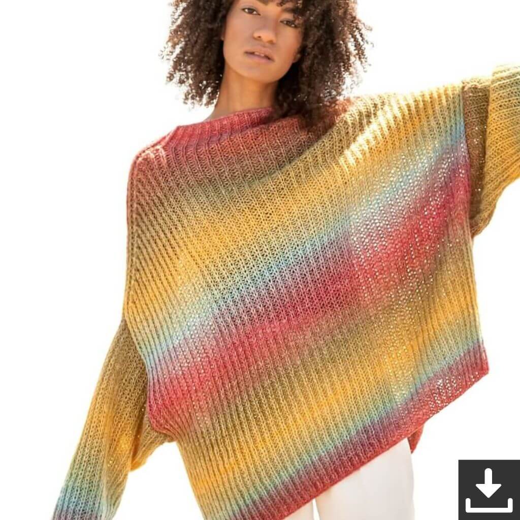 Lana Grossa Pattern Bunter Pullover Strickset - Lana Grossa (PDF) Lieblingsgarn