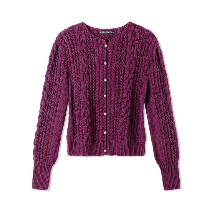 Jacke Zopf-Lochmuster Strickanleitung - Lana Grossa (Heft)