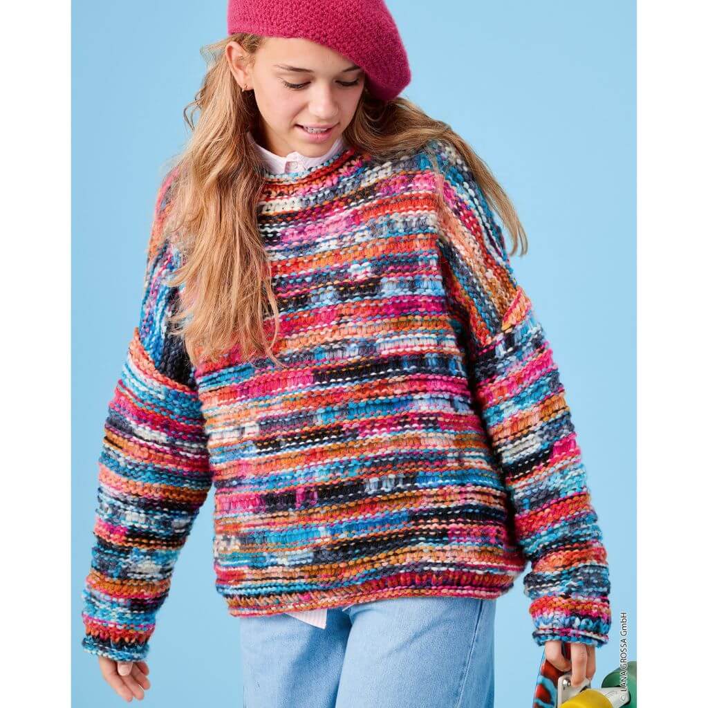 Oversized-Pullover mit Fallmaschen Strickanleitung - Lana Grossa (Heft)