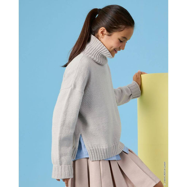 Rollkragenpullover mit Seitenschlitz Strickanleitung - Lana Grossa (Heft)