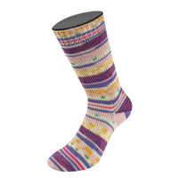 721 - Rosa/Ecru/Grün/Blauviolett/Safrangelb/Pink/ Fuchsia Gestreift/mit Jacquard