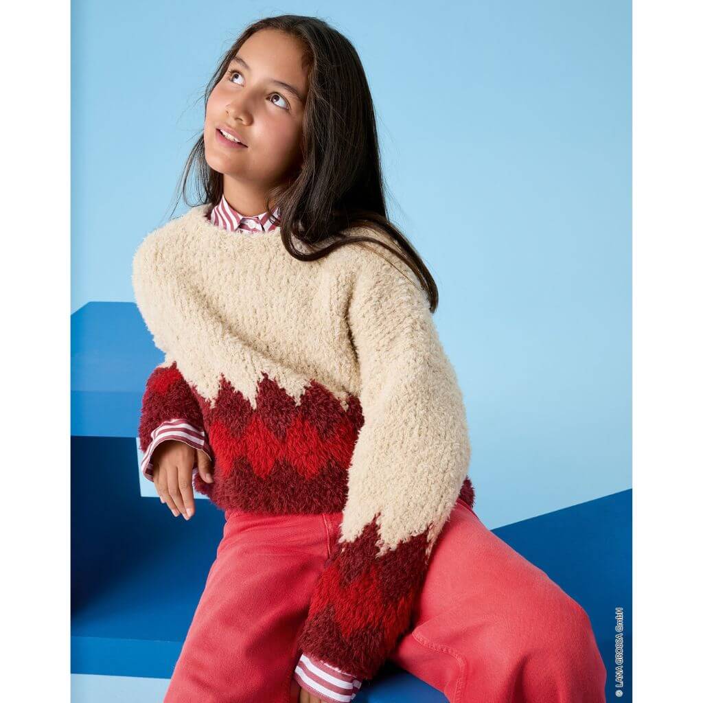 Lana Grossa Kinderpullover mit Zackenmuster Strickanleitung – Bild 3 von 4 bei Lieblingsgarn