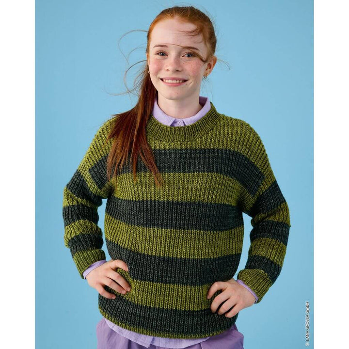 Kinder-Streifenpullover im Halbpatent Strickanleitung - Lana Grossa (Heft)