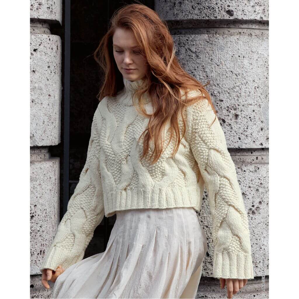 Zopfpullover Cropped Strickanleitung - Lana Grossa (Heft)