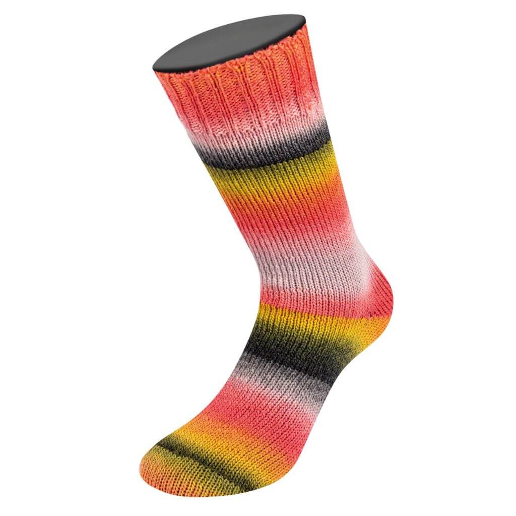 Lana Grossa 8013 - Helloliv/Himbeer/Pink/Pflaume/Dunkelgrau/ Wald-/Moos-/Blattgrün/Altrosa/Mauve Lana Grossa Meilenweit 100 Color Mix Multi Lieblingsgarn