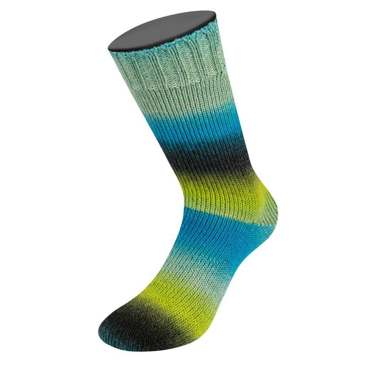 Lana Grossa 8015 - Hell-/Moosgrün/Jade/Türkis/Blaupetrol/ Schwarz/Schwarzblau/Petrol Lana Grossa Meilenweit 100 Color Mix Multi Lieblingsgarn