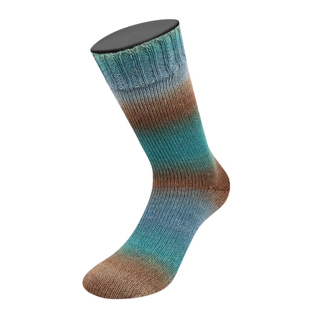 Lana Grossa 7615 - Graublau/Petrol/Seegrün/Grau-/Dunkelbraun/ Blaupetrol Lana Grossa Meilenweit 100 Color Mix Sparks Lieblingsgarn