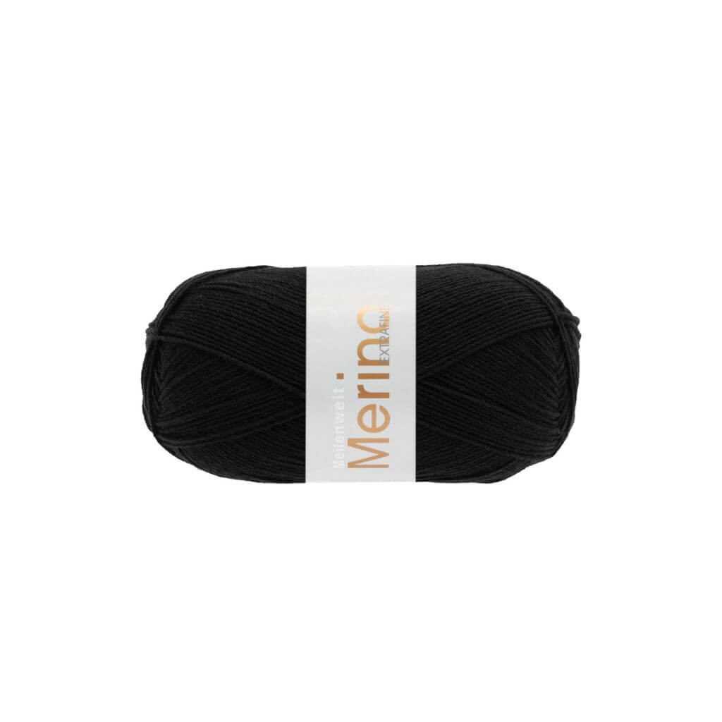 Lana Grossa 2402 - Schwarz Lana Grossa Meilenweit 100 Merino extrafine Lieblingsgarn