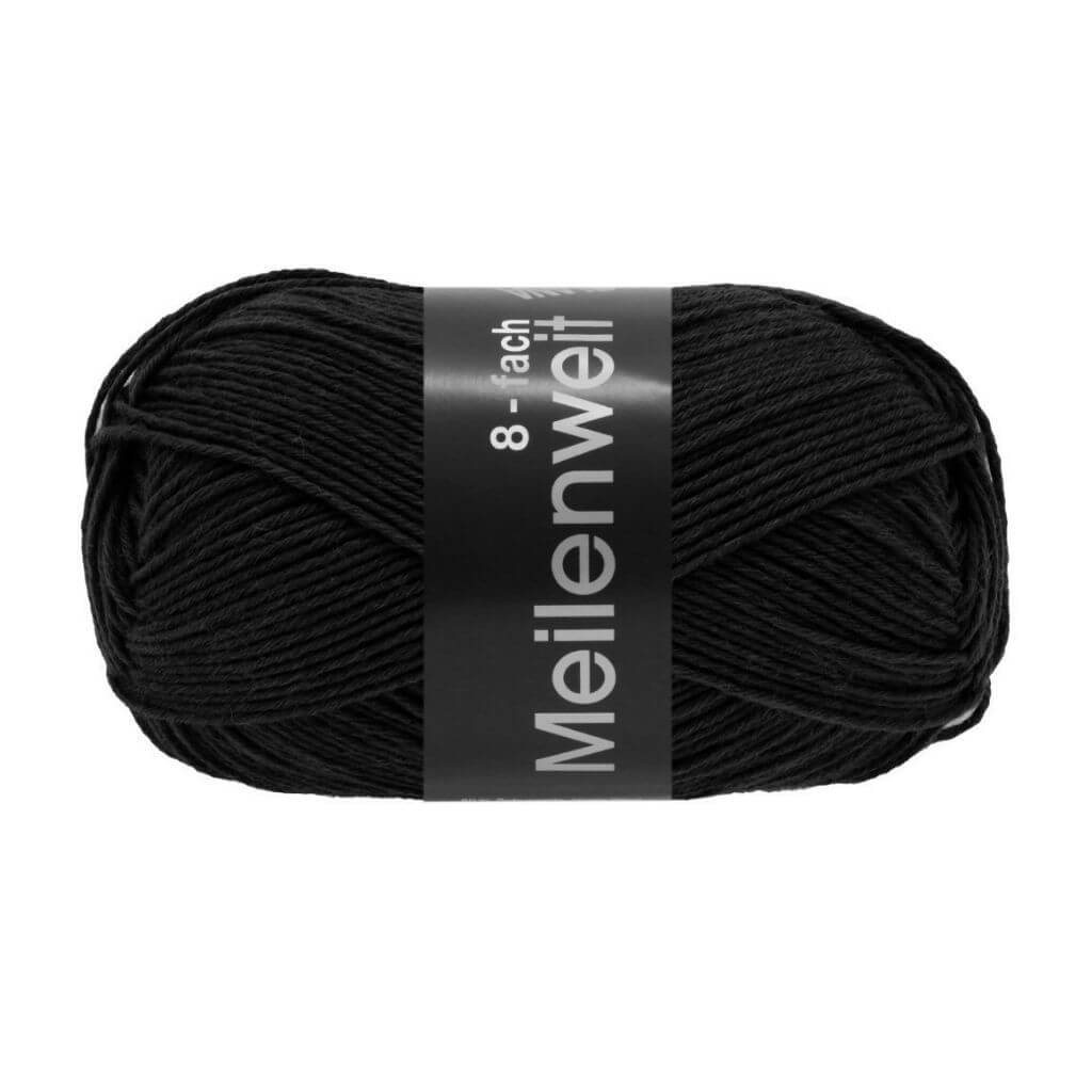 Lana Grossa 9558 - Schwarz Lana Grossa Meilenweit 8-fach 150 Lieblingsgarn