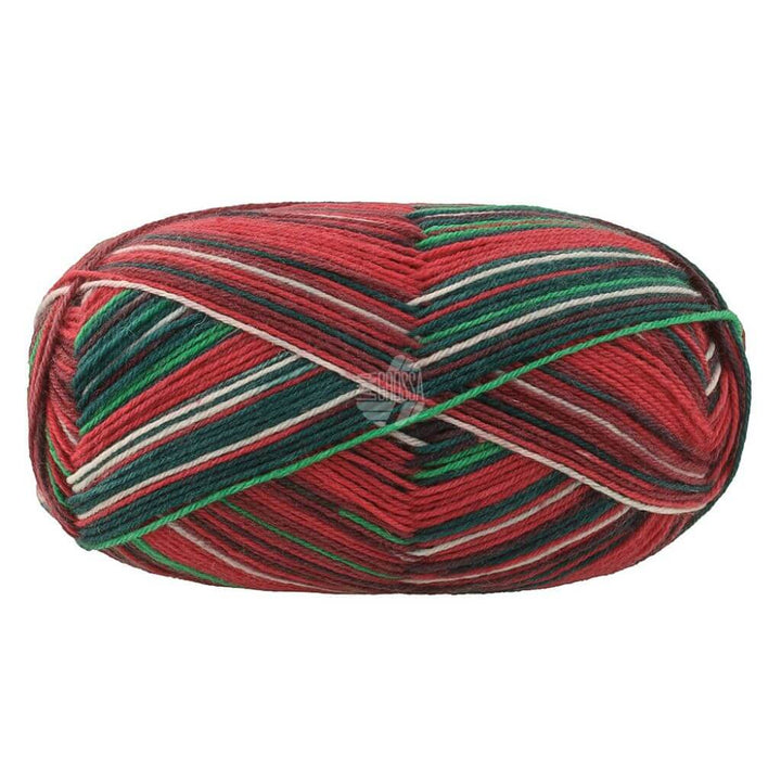Lana Grossa 6801 - Weiß/Dunkelgrün/Rot/Dunkelrot/Hellgrün Lana Grossa Meilenweit 100 Merino Christmas Lieblingsgarn