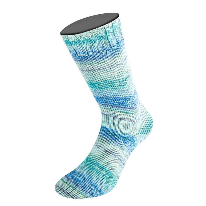 Lana Grossa 4124 - Türkis/Hell-/Weißtürkis/Hellblau/Blau/Grauviolett/ Grün Lana Grossa Meilenweit 100 Merino Extrafine Cremoso Lieblingsgarn