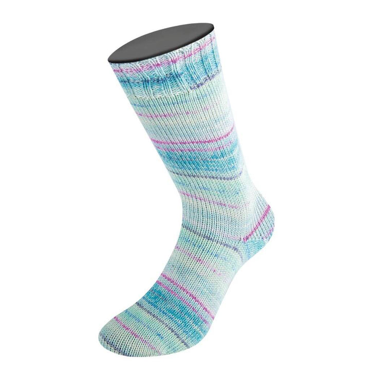 Lana Grossa 4126 - Fuchsia/Blasslila/Türkis/Hell-/Weißtürkis/ Graublau/Blau Lana Grossa Meilenweit 100 Merino Extrafine Cremoso Lieblingsgarn