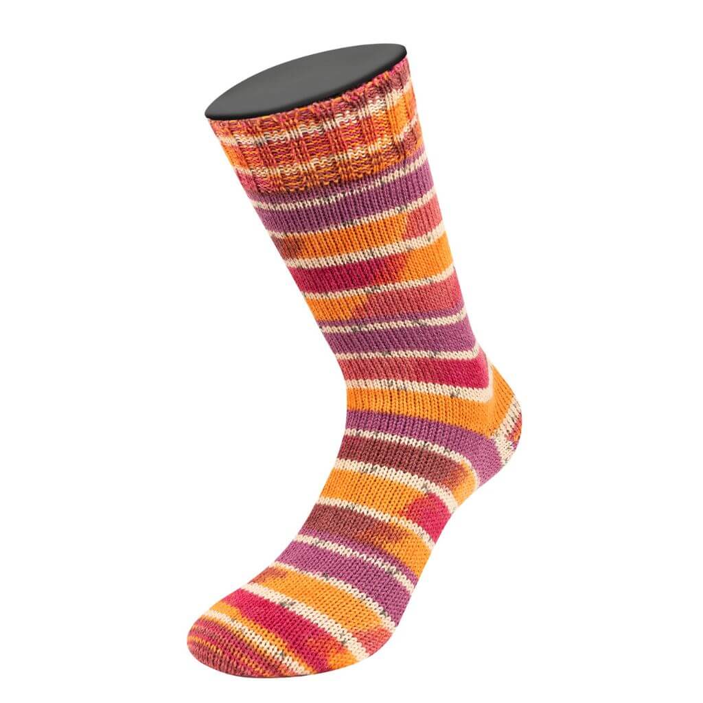 Lana Grossa 3386 - Braun/Fuchsia/Tonrot/Ecru/Grau/Mandarin/ Rotviolett Lana Grossa Meilenweit 100 Seta Giaponne Lieblingsgarn