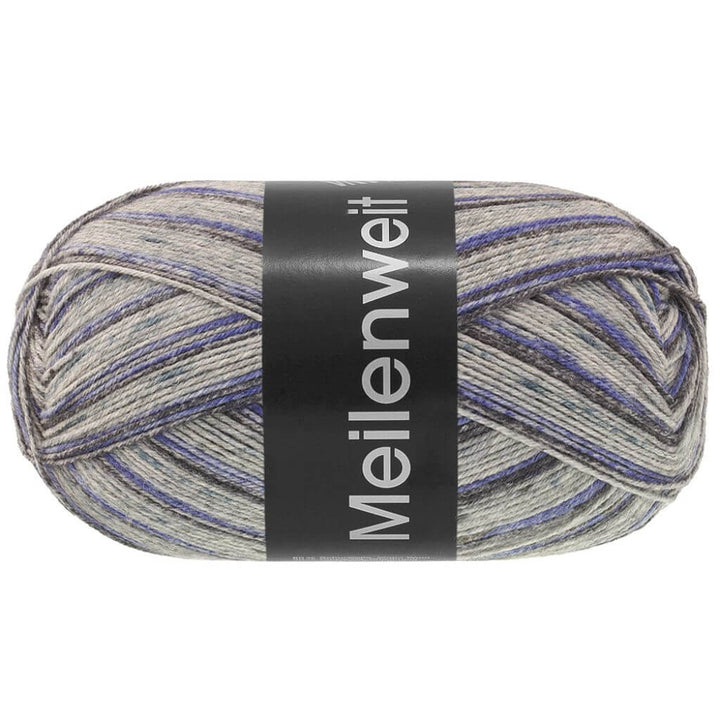Lana Grossa 4663 - Zartgrau/Dunkelviolett/Graublau/Hellgrau/ Grau Lana Grossa Meilenweit 100 Denim Mix Lieblingsgarn