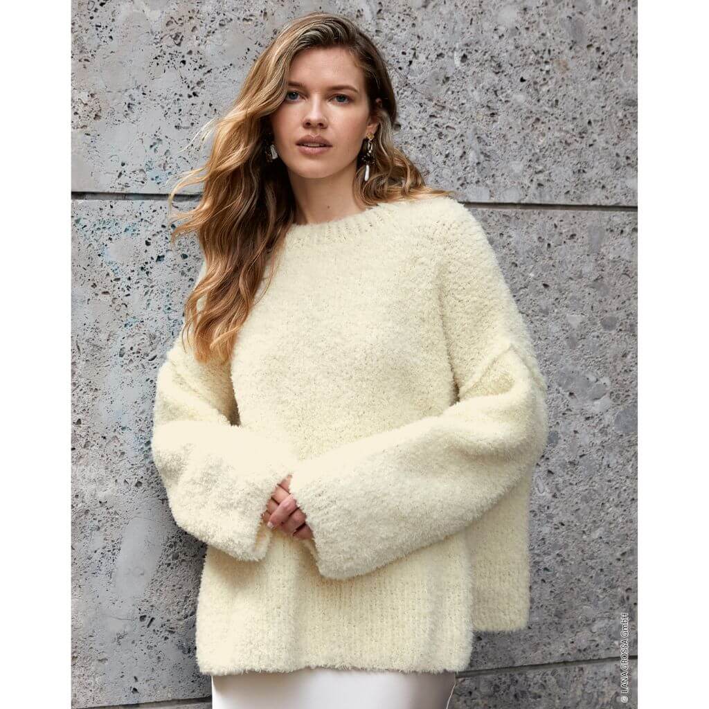 Oversized Pullover mit Seitenschlitz Strickanleitung - Lana Grossa (Heft)
