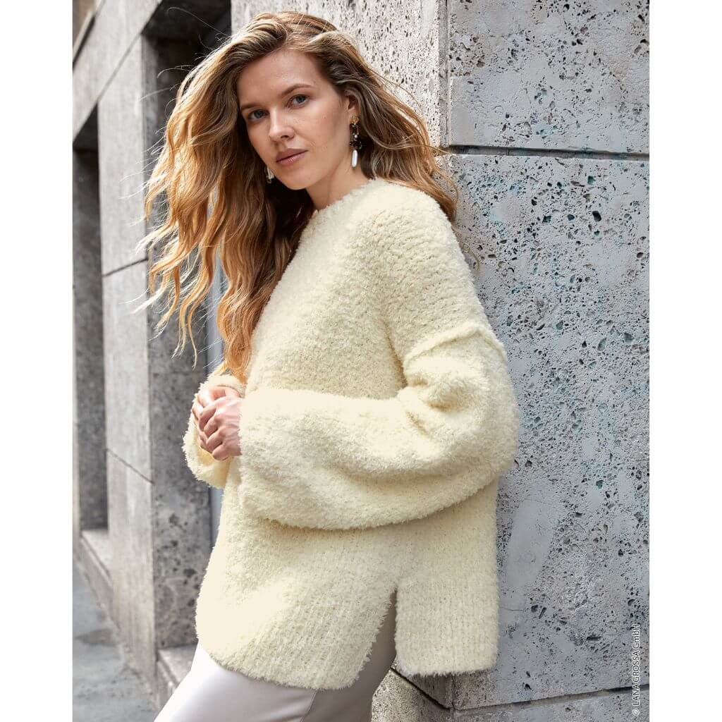Oversized Pullover mit Seitenschlitz Strickanleitung - Lana Grossa (Heft)