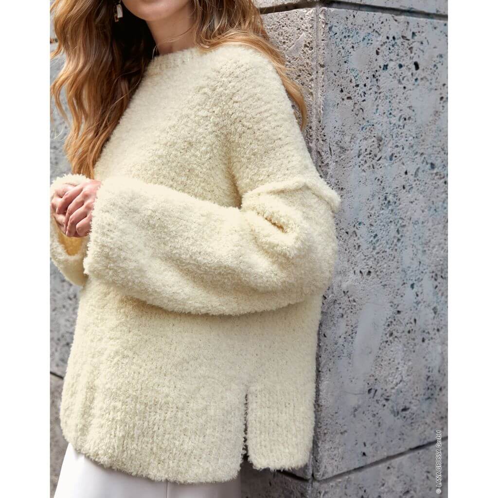 Oversized Pullover mit Seitenschlitz Strickanleitung - Lana Grossa (Heft)