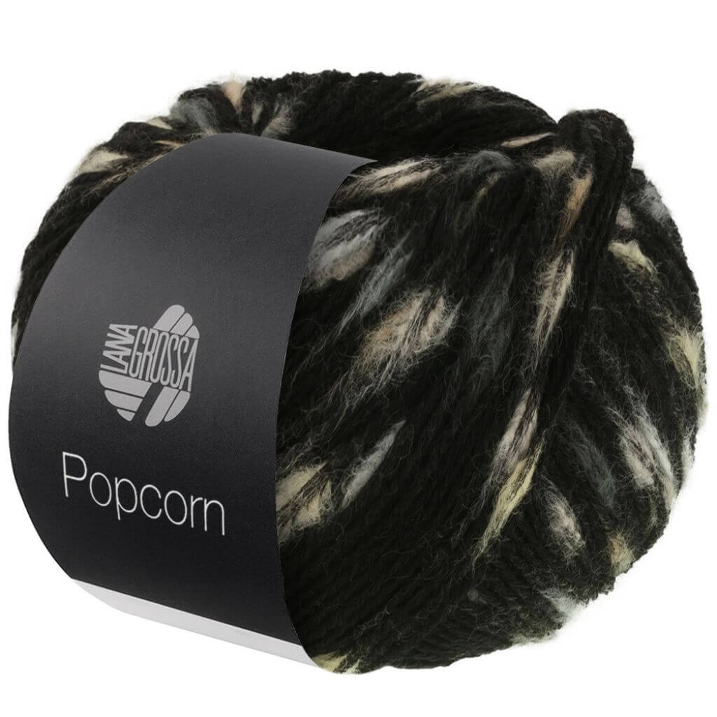 Lana Grossa 8 - Schwarz/Rohweiß/Beige Lana Grossa Popcorn 50g Lieblingsgarn