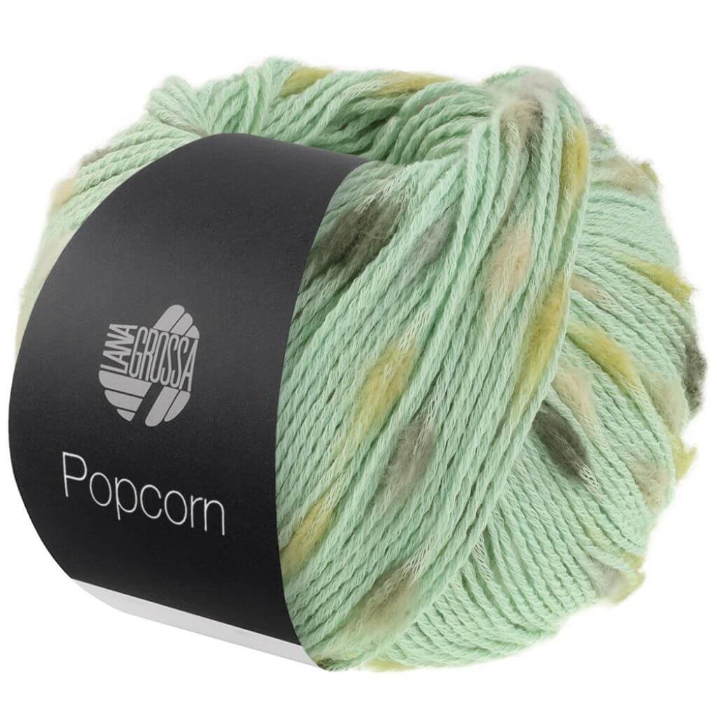 Lana Grossa 16 - Weißgrün/Rohweiß/Zartgelb/Oliv/Dunkelgrau Lana Grossa Popcorn 50g Lieblingsgarn