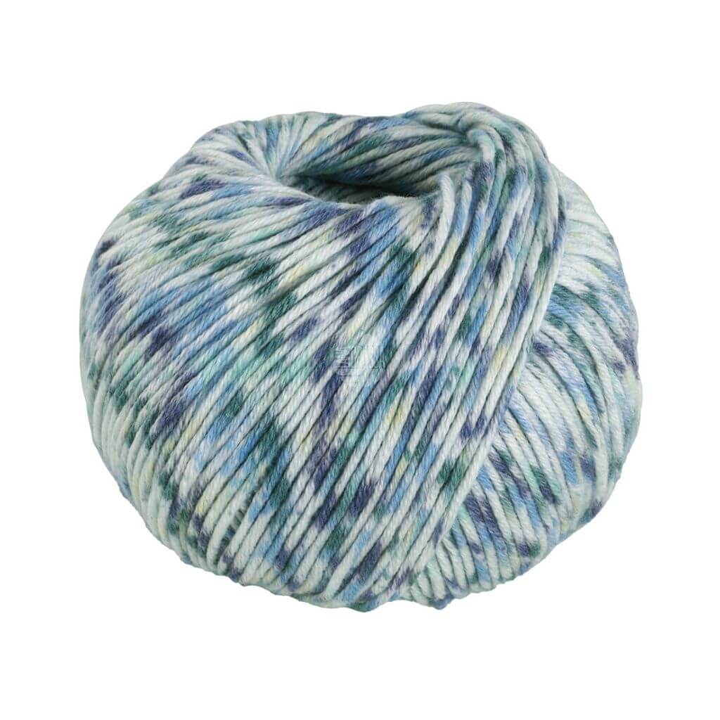 Lana Grossa 126 - Ecru/Hell-/Graublau/Petrol Lana Grossa Soft Cotton 50 g Lieblingsgarn