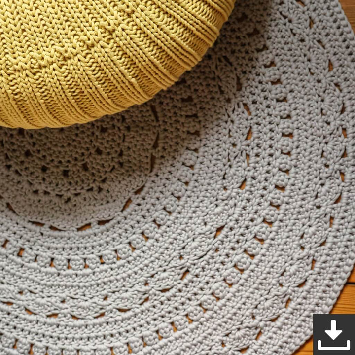 Lana Grossa Pattern Runder Teppich Häkelset - Lana Grossa (PDF) Lieblingsgarn