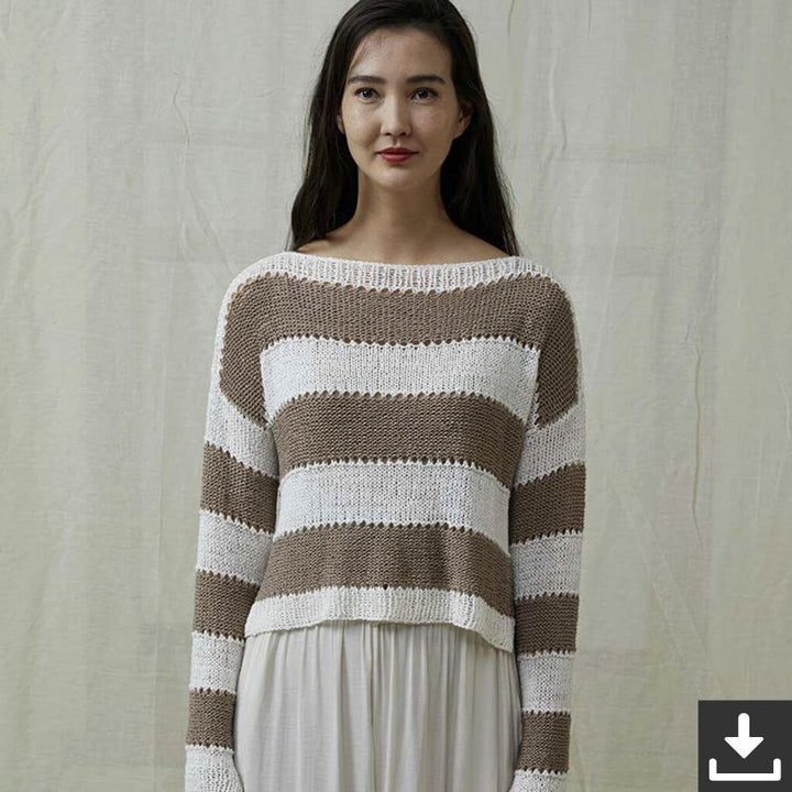 Lang Yarns Gestreifter Damen Pullover Strickanleitung - Lang Yarns (PDF) Lieblingsgarn