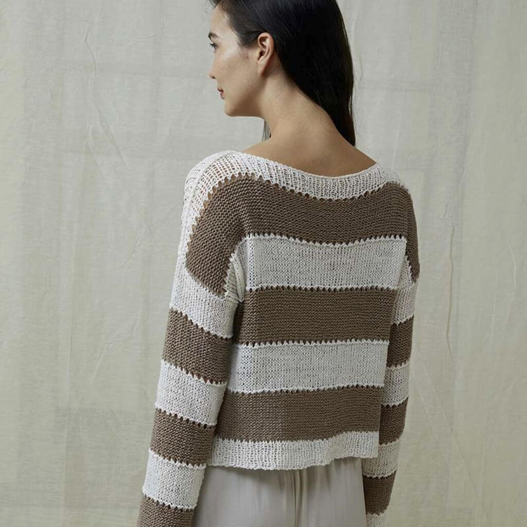Lang Yarns Gestreifter Damen Pullover Strickanleitung - Lang Yarns (PDF) Lieblingsgarn