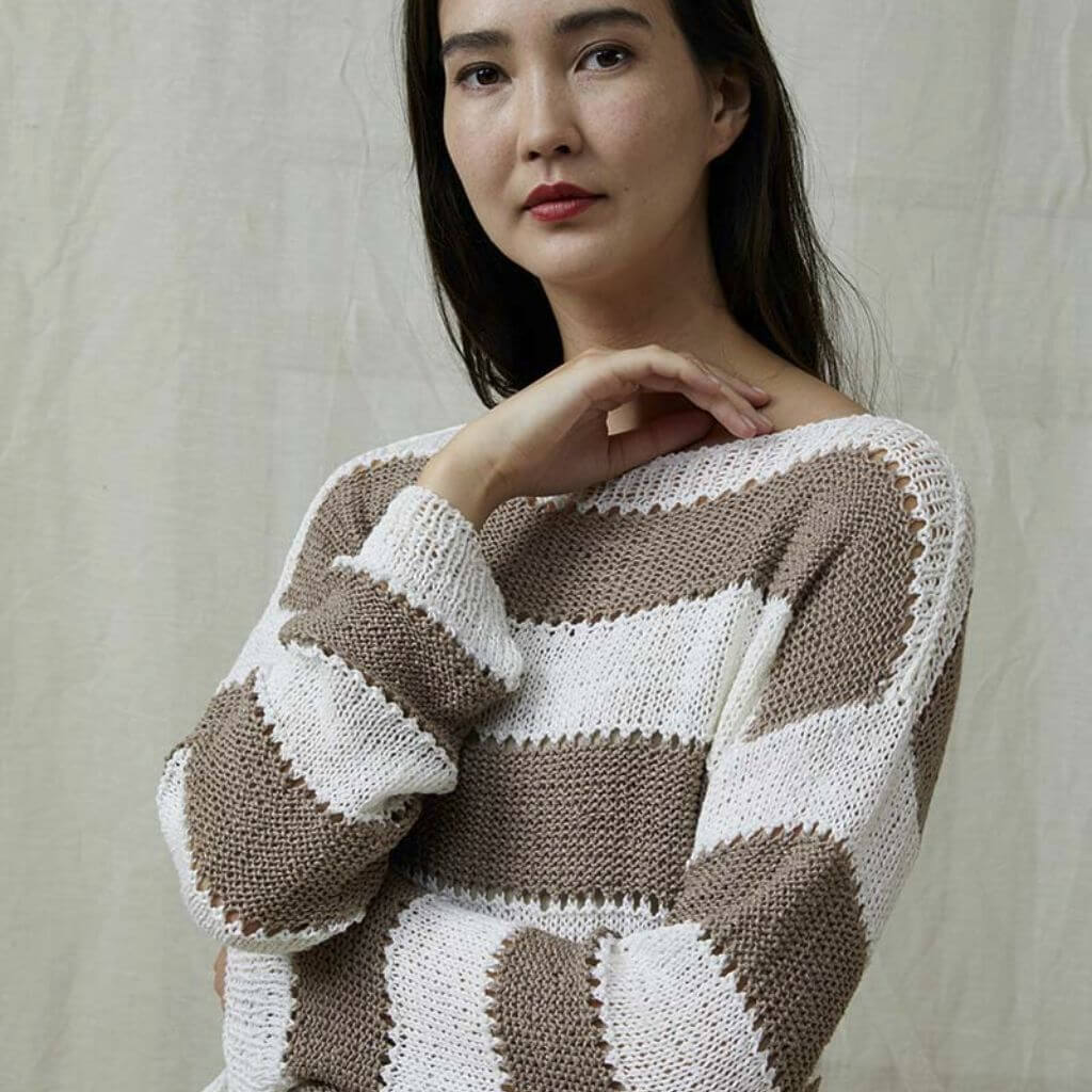 Lang Yarns Gestreifter Damen Pullover Strickanleitung - Lang Yarns (PDF) Lieblingsgarn