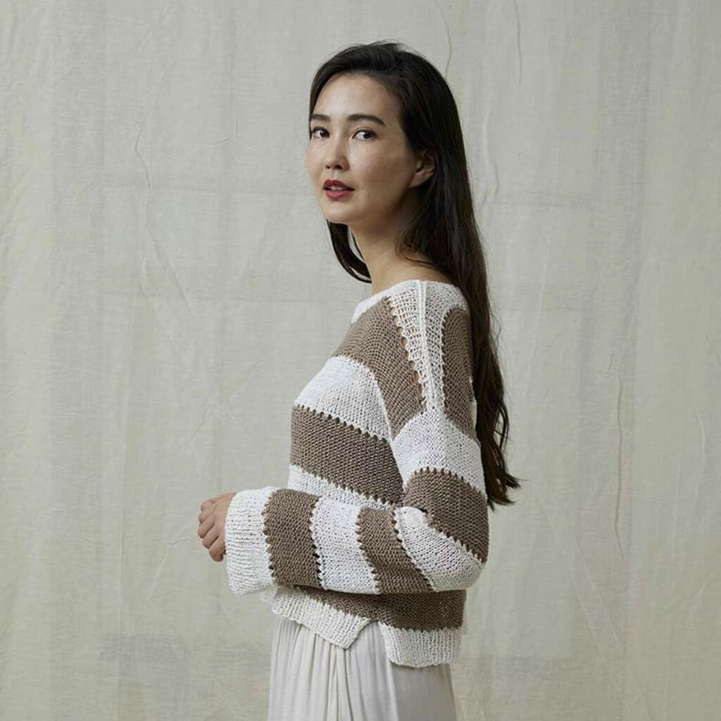 Lang Yarns Gestreifter Damen Pullover Strickanleitung - Lang Yarns (PDF) Lieblingsgarn