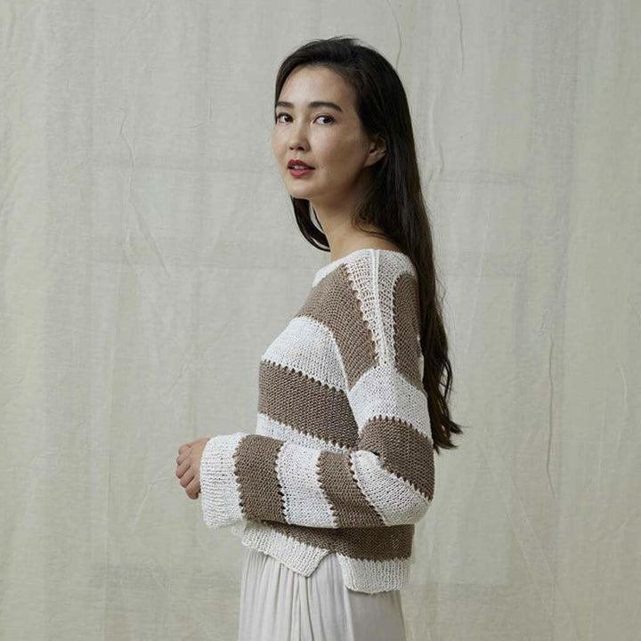 Lang Yarns Gestreifter Damen Pullover Strickanleitung - Lang Yarns (PDF) Lieblingsgarn