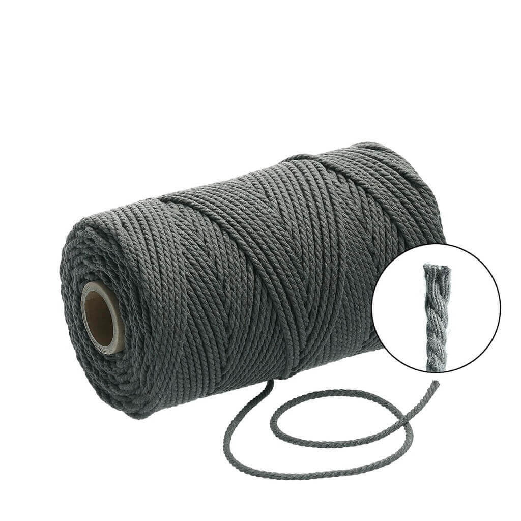 Lieblingsgarn Makramee Graphit Grey Filani Lieblingsgarn - Makramee Garn 3 mm x 120 m gedreht Lieblingsgarn