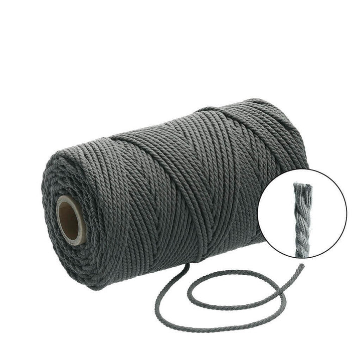 Lieblingsgarn Makramee Graphit Grey Filani Lieblingsgarn - Makramee Garn 3 mm x 120 m gedreht Lieblingsgarn