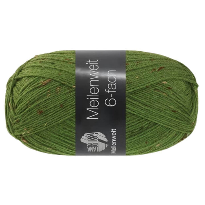 Lana Grossa Meilenweit 6-fach Tweed, Farbe 9864 Maigrün – Schurwolle und Synthetik bei Lieblingsgarn