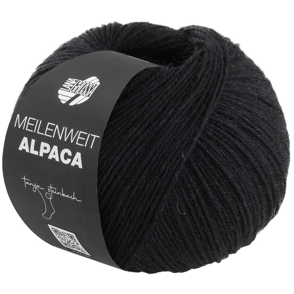 Lana Grossa 1014 - Schwarz Lana Grossa Meilenweit 6-fach Alpaca Uni Lieblingsgarn