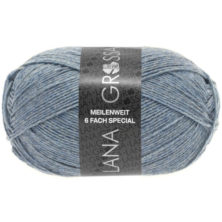 Lana Grossa 9227 - Graublau meliert Lana Grossa Meilenweit 6-F 150 Mélange Lieblingsgarn