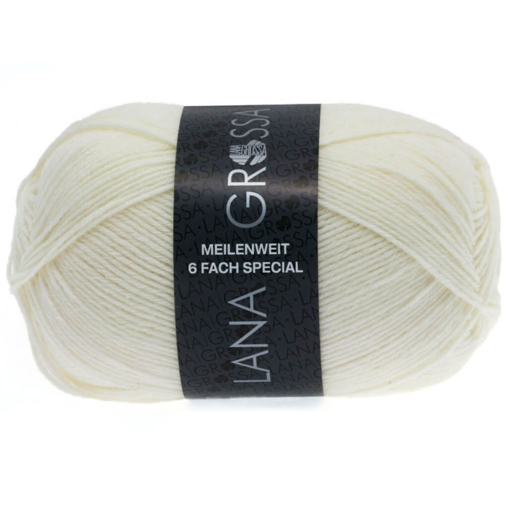 Lana Grossa 8840 - Weiß Lana Grossa Meilenweit 6-fach 150 Unito Lieblingsgarn