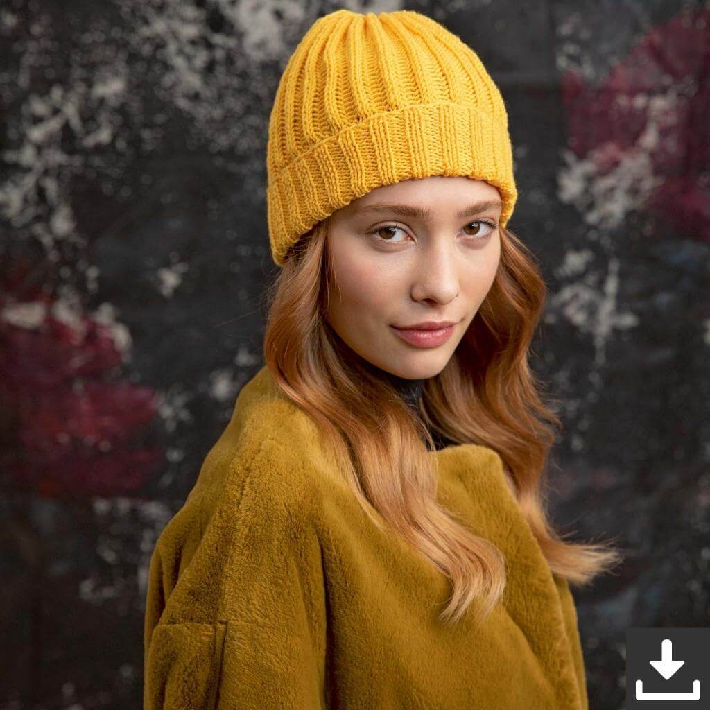 Lang Yarns Pattern Mütze mit Rippenmuster Strickanleitung - Lang Yarns (PDF) Lieblingsgarn