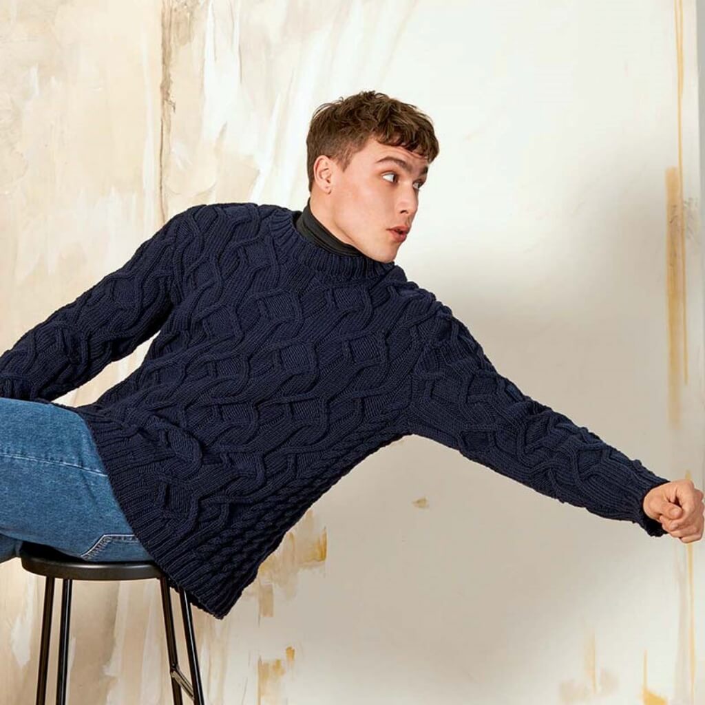 Lang Yarns Pattern Herren Pullover mit Strukturmuster Strickanleitung - Lang Yarns (PDF) Lieblingsgarn